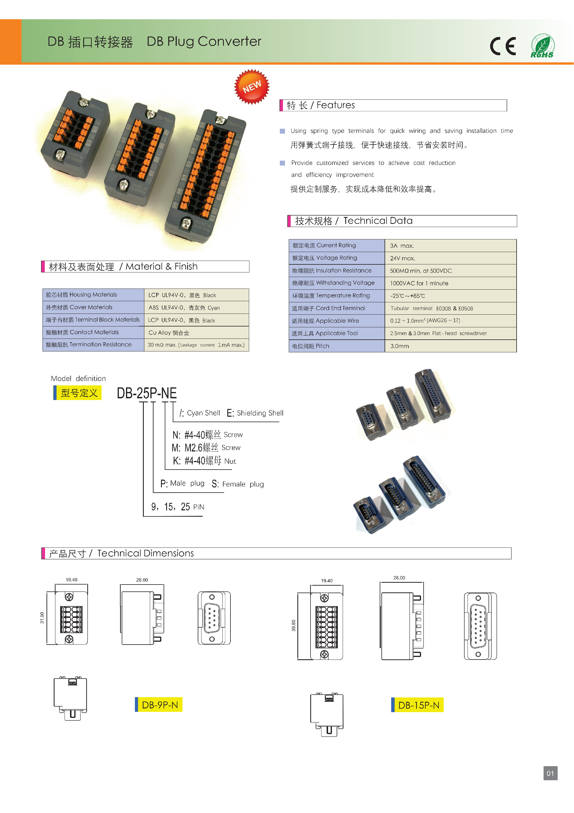 伺服接口连接器