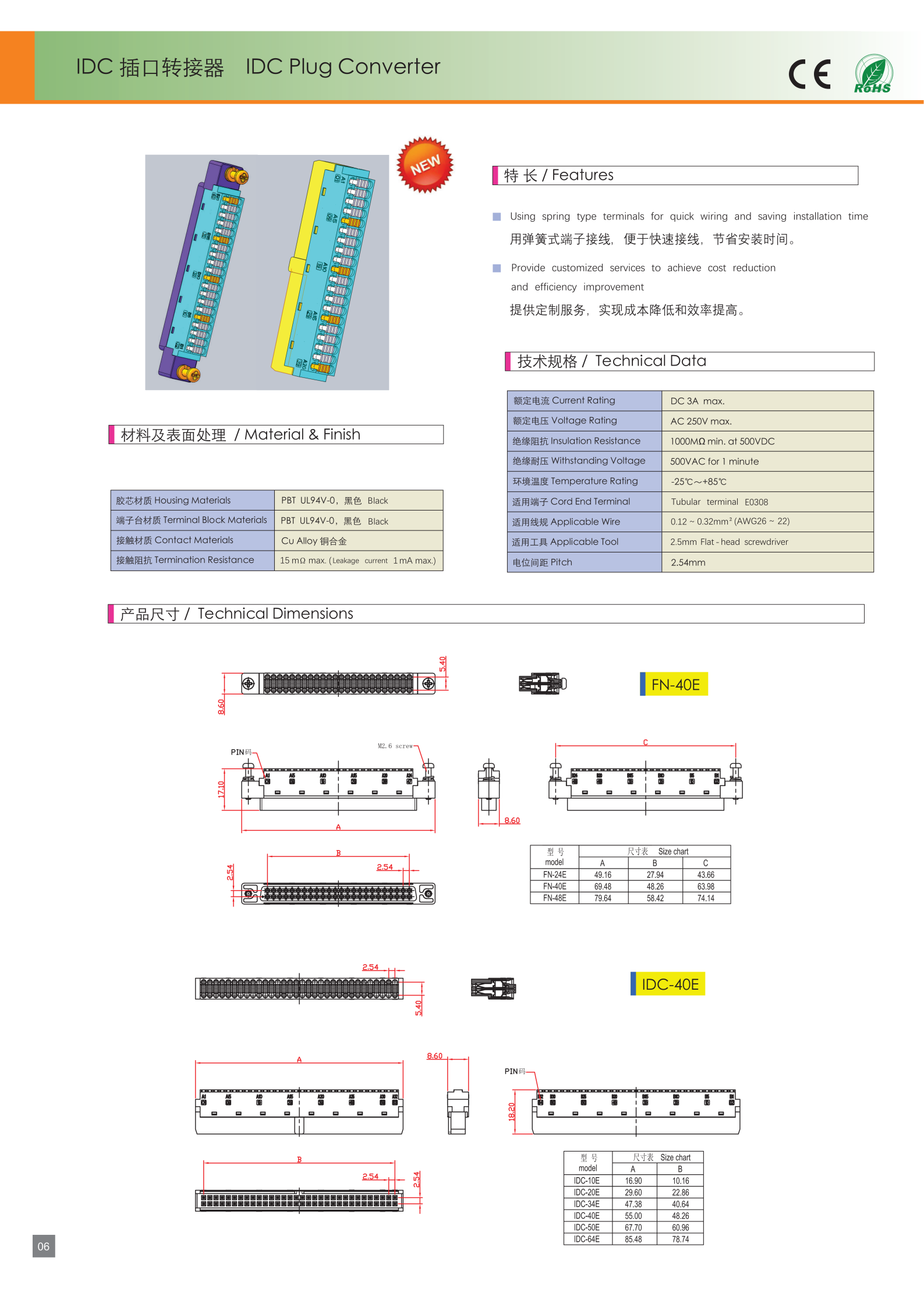 伺服接口连接器